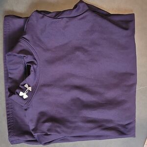 Under Armour Youth Navy Blue Cold Gear Fitted Mock Neck Long Sleeve Top Med